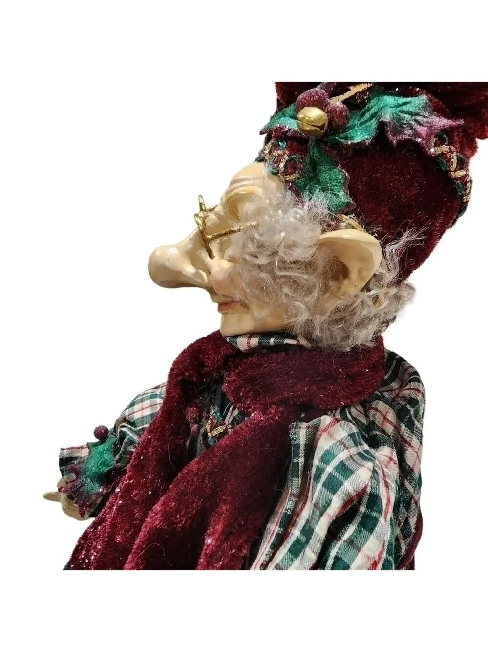 Santa's Helper Head toy maker Elf posable figure 19